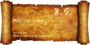 Méry Irma névjegykártya